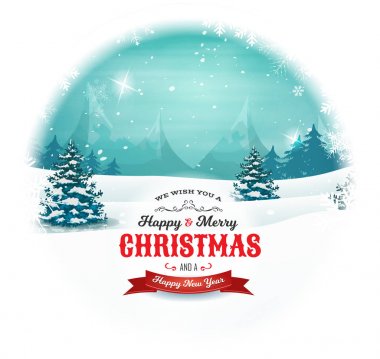 Noel ve yeni yıl peyzaj kartopu