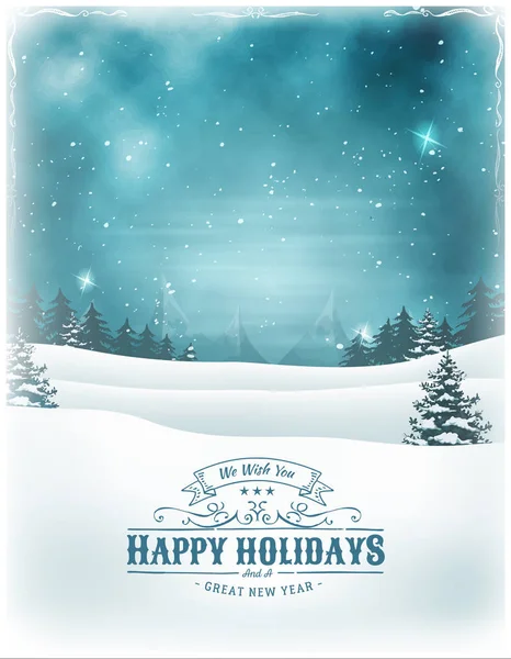Christmas Holidays Landscape Background — Stock Vector