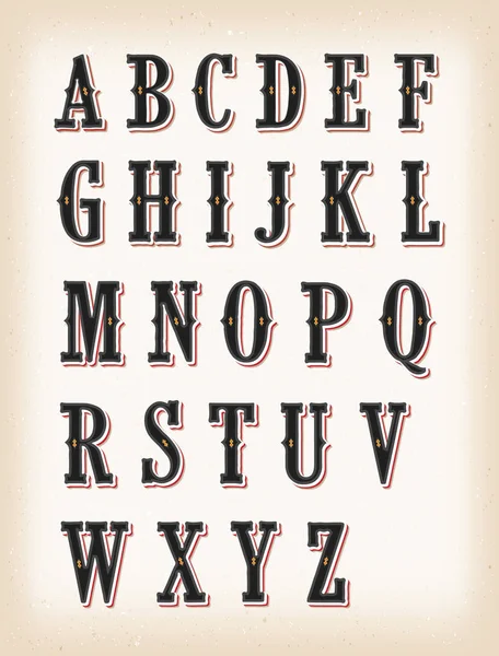 复古马戏团 Abc 类型字体在复古背景下 — 图库矢量图片