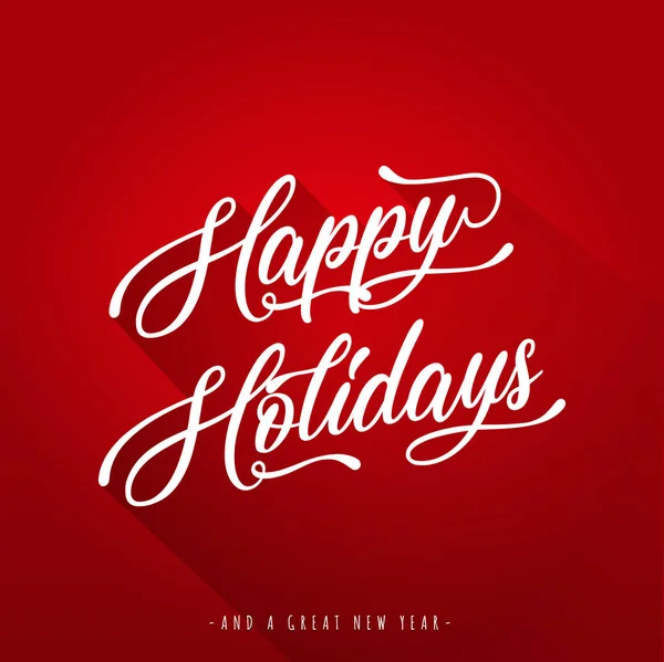 Happy Holidays belettering wenskaart — Stockvector