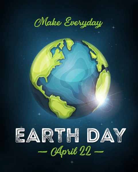 Happy Earth Den Banner Pozadí Vesmíru — Stock fotografie