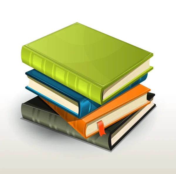 Πολύχρωμα Στοίβα Από Βιβλία Χρώματα Πράσινο Μπλε Πορτοκαλί Και Γκρι — Φωτογραφία Αρχείου