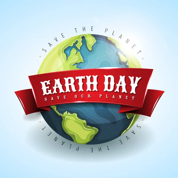 幸せな地球日バナー 4 月 22 日 — ストックベクタ