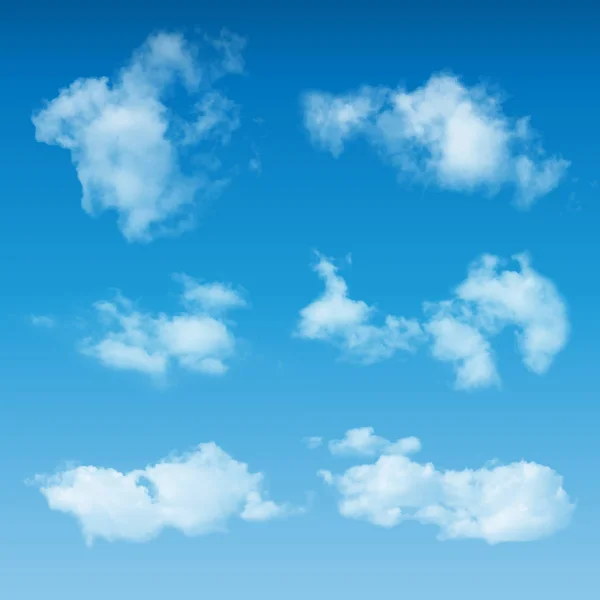 青い空を背景に白 Cloudscape — ストックベクタ