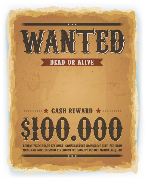 vintage old wanted placard poster template