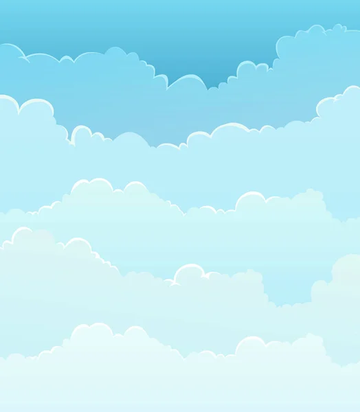 Telón Fondo Con Nubes Capas Cielo Azul — Vector de stock