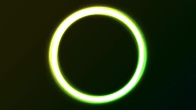 Soyut yeşil tutulması ışık daireler animasyon / animasyon döngüsü soyut parlak yeşil neon ışık Sloar kimliği ile gelmişti tutulması siyah arka plan üzerinde parlak etkisi ile