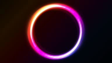 Soyut parlak ışık daireler animasyon / animasyon döngüsü soyut parlak neon ışık circles siyah arka plan üzerinde parlak etkisi ile