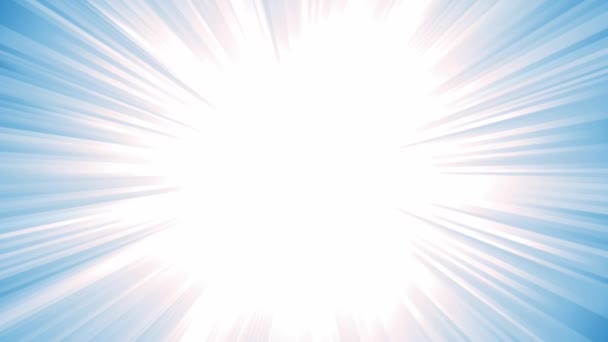 ブルー スター バースト背景のアニメーション デザインと派手なブルー スター バースト背景に薄い太陽 光ビームのアニメーション — ストック動画