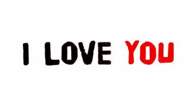 Ben seviyorum seni Doodle klibi Hd / animasyon bir doodled ı love kalem etkisi ve gürültü doku metin