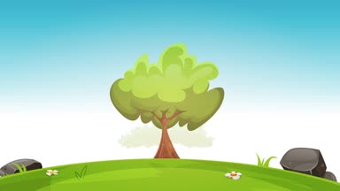 Bahar şehir manzara arka plan döngü / Loopable animasyon çizgi film bahar ya da yaz sezonu kentsel peyzaj, zıplayan kullanarak ağaç, yeşil alan andskyscrapers arka plan ile ölçek, fade ve efektleri bulanıklık