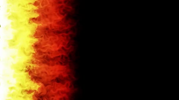火と炎のフレームの背景のループ アニメーションの火と炎を点火し 燃やす黒の背景上の単発の背景 — ストック動画