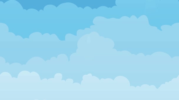 Fondo Del Cielo Con Nubes Inconsútil Looping Animación Una Caricatura — Vídeos de Stock