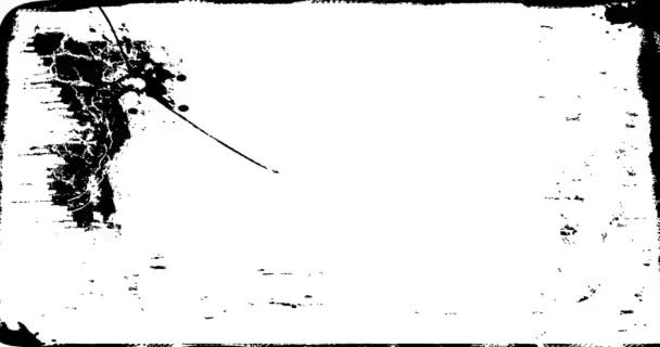 Grunge, szomorú keret texturált Loop/animáció egy évjárat-motion grafika a fekete-fehér grunge textúra keret bajba jutott