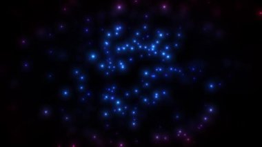 Soyut Sihirli Karikatür Parçacıkları sihirli ışık topları dikişsiz döngülü parçacıkların / 4k animasyonu