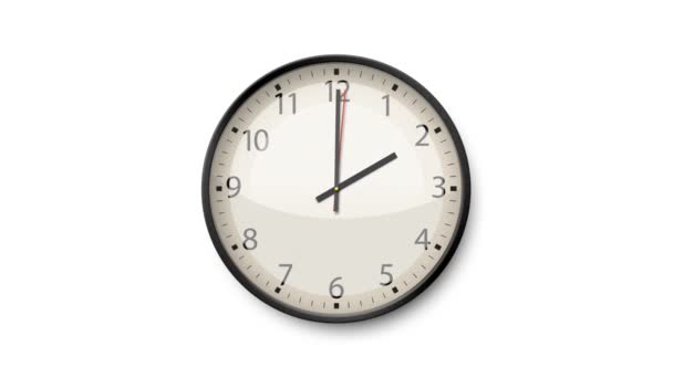 黑白时钟时差的设计时钟时差 4K动画 设计简洁明了 — 图库视频影像
