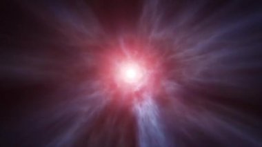 Soyut Scifi Uzay Girdabı Kusursuz Döngüsüz / 4k enerji bulutlarıyla fantastik bir fantezi girdabının animasyonu