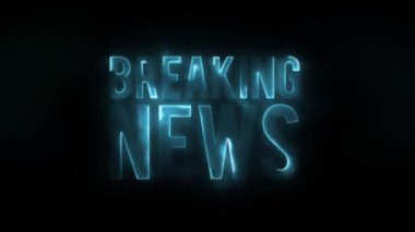 Flaş Haber Yüksek Teknoloji Arkaplanı Işık Fişekleri / 4k animasyon hareketli bir televizyon acil bilgileri ve yüksek teknoloji tasarımı ve optik fişeklerle son dakika haber metni