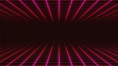 Seksenler Tv Retro Sentetik 3d Izgara Arkaplan Döngüsü
