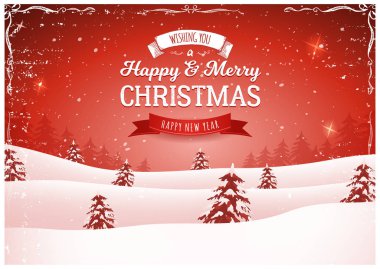Klasik Kırmızı Noel Manzarası Arkaplanı