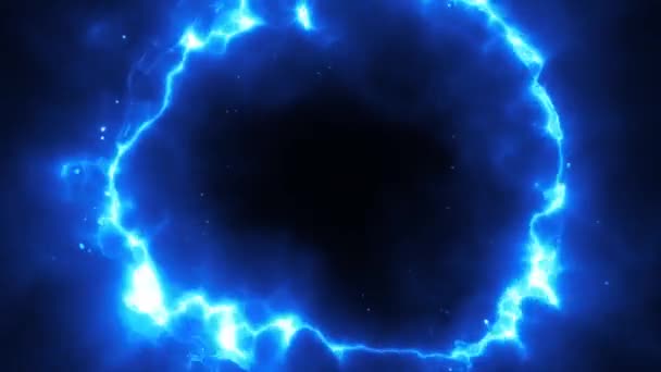 带闪光宇宙光和分形湍流与粒子的抽象背景环的分形宇宙能量背景环 4K动画 — 图库视频影像