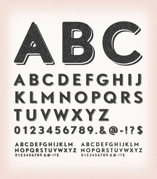 Vintage Grunge And Tattoo ABC Font — Stock Vector