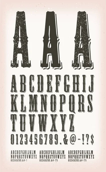 Vintage Grunge And Tattoo ABC Font — 스톡 벡터