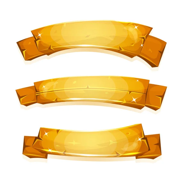 Bannières et rubans en or BD — Image vectorielle
