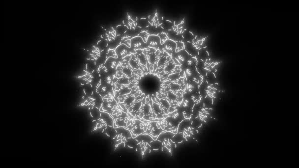 Streszczenie Mandala Kształty Tło Pętla Animacja Abstrakcyjnego Tła Czarno Białych — Wideo stockowe