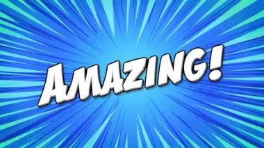 Ticari metin / 4k animasyonlu bir çizgi roman veya manga arkaplanı ticari ünlem mesajı ve güneş ışığı efektleri içeren çizgi roman eylem arkaplanı