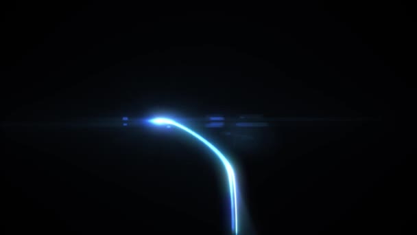 レンズフレアFxループ付き光ストローク粒子 光学レンズフレアビジュアルFx飛行とシームレスループ付き抽象的な光ストロークの4Kアニメーション — ストック動画