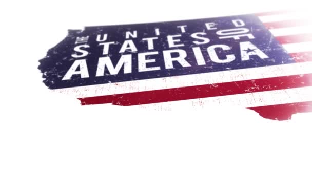 American Flag Close Background Clip Animation Vintage Grunge Flag Background — Vídeo de stock