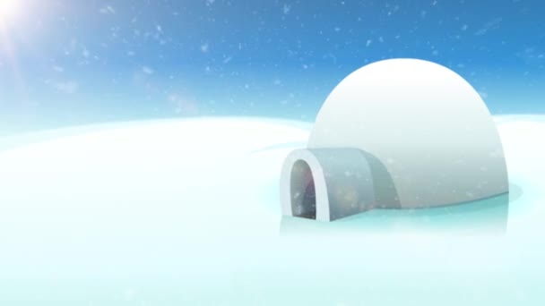 Cartone Animato Polo Nord Sfondo Con Lodestar Animazione Inverno Sfondo — Video Stock
