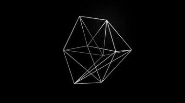 Soyut Düşük Çokgenler Özgün Döngüsüz Döngü / 4k canlandırması Soyut düşük poli şekli retro parlak efektli