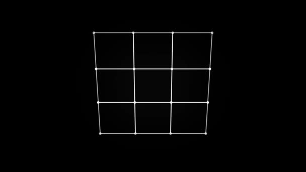 抽象最小网格无缝隙环 4K动画具有复古发光效果的最小平面网格 — 图库视频影像