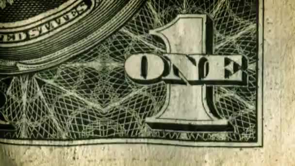 Vintage Dollar Bill Close Textura Animação Animação Fundo Papel Nota — Vídeo de Stock