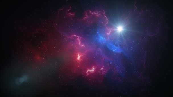 Fantastico Sfondo Spaziale Con Nebulosa Stelle Loop Animazione Uno Spazio — Video Stock