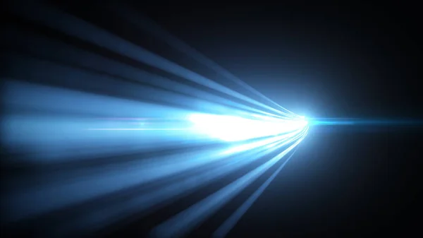 光学レンズフレアFxで輝く3D光ストロークで抽象的な背景のイラスト — ストック写真