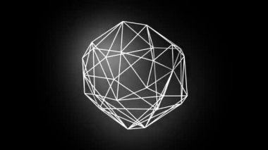 Soyut Düşük Çokgenler Özgün Döngüsüz Döngü / 4k canlandırması Soyut düşük poli şekli retro parlak efektli