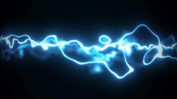 Електрична Блискавка Вражає Спотворену Петлю Анімацію Чорно Білого Фону Абстрактними — стокове відео
