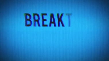 Flaş Haber Vintage VHS Arkaplan Clip / 4k animasyon hareket grafiği bir televizyon yayınının acil özel baskı bilgisi ve gglitch efektli son dakika haber metni
