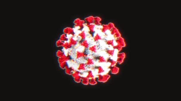 Covid Coronavirus Outbreak Microscope View Grungeとグリッチテクスチャに関するCovid 19コロナウイルスサンプルを用いた抽象科学顕微鏡観察の背景 4Kアニメーション — ストック動画