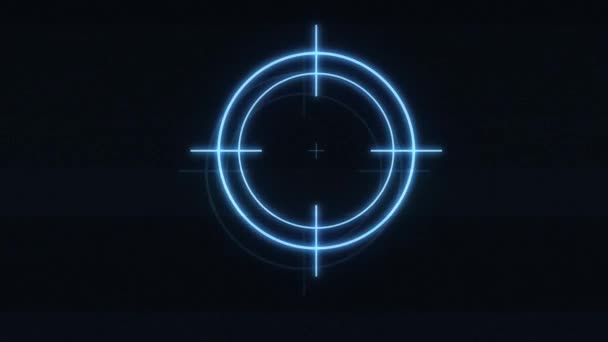 Shooting Target Icon Glitch Effect Animation Technology Background Sniper Gun — Stock Video