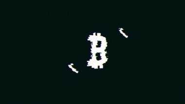 Bitcoin Kripto Para Birimi Simge Teknolojisi Arızası Soyut bir bitcoin para birimi simgesinin Fx / 4k animasyonu