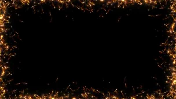Neujahrsparty Banner Mit Goldglitzern Animation Eines Abstrakten Hintergrundes Mit Fraktalen — Stockvideo