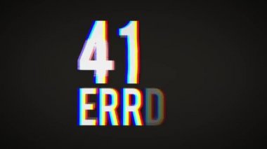 404 Hata Sayfası Bulunamadı Bir İnternet hata sayfasının Kötü Arıza Efekti / 4k animasyonu Dijital metni yanıp sönen ve kıvrımlı efektli ileti bulunamadı