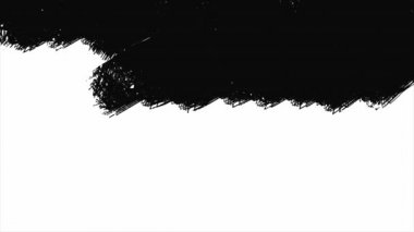 4k gerçekçi, siyah-beyaz, soyut boya fırçası tanıtım sekansının animasyonu