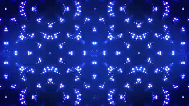 Abstraktes Kaleidoskop Light Leds Looped Animation Animation Eines Abstrakten Kaleidoskopischen — Stockvideo