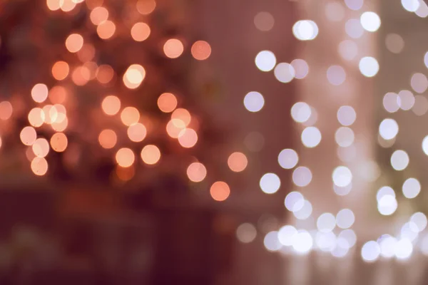 Fondo Celebración Hermosas Luces Rasfokus Guirnaldas Navidad — Foto de Stock