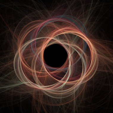 Sarı, kırmızı ve mavi renklerle soyut resim.